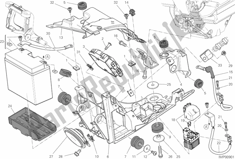 Alle onderdelen voor de Batterijhouder van de Ducati Diavel Carbon FL Brasil 1200 2015